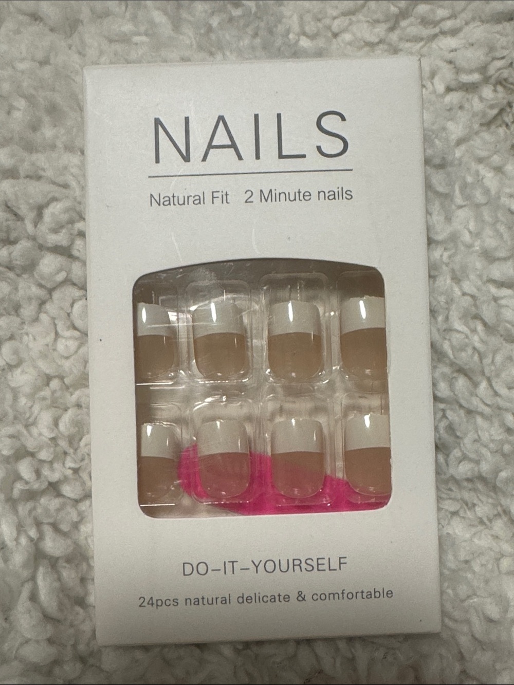 Natural Fit White Tip Press-On Nails - 24 Pack